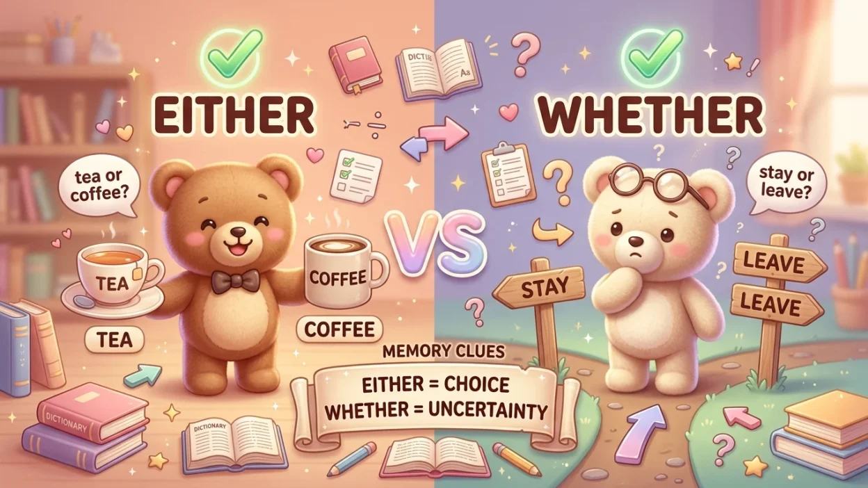 Either vs Whether